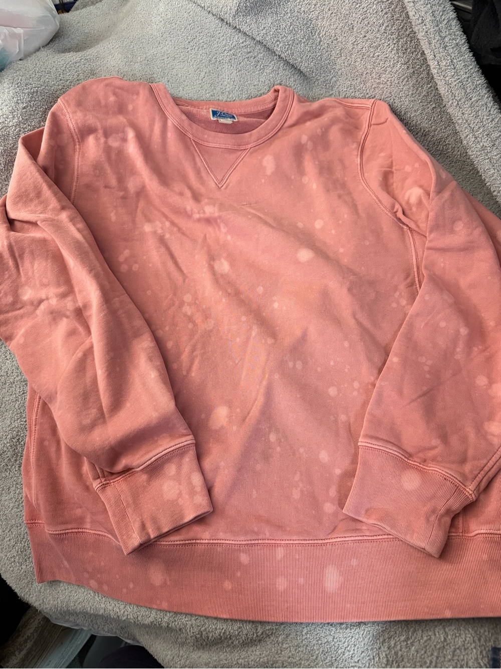 J. Crew Men's Washed Coral pink Crewneck Sweatshirt xl